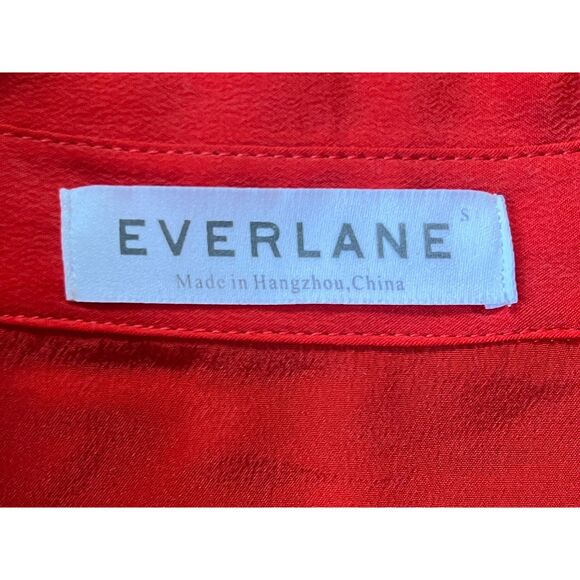 EVERLANE Women's The Poplin Red Sleeveless Button Up Shirt Top Women's Sz Small - Picture 4 of 6